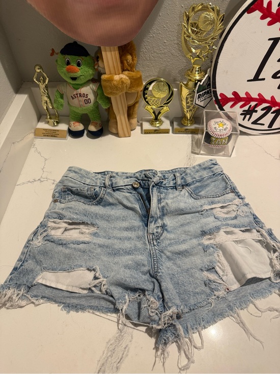 American Eagle Outfitters Pants - American Eagle Outfitters Light Blue Distressed Denim Shorts